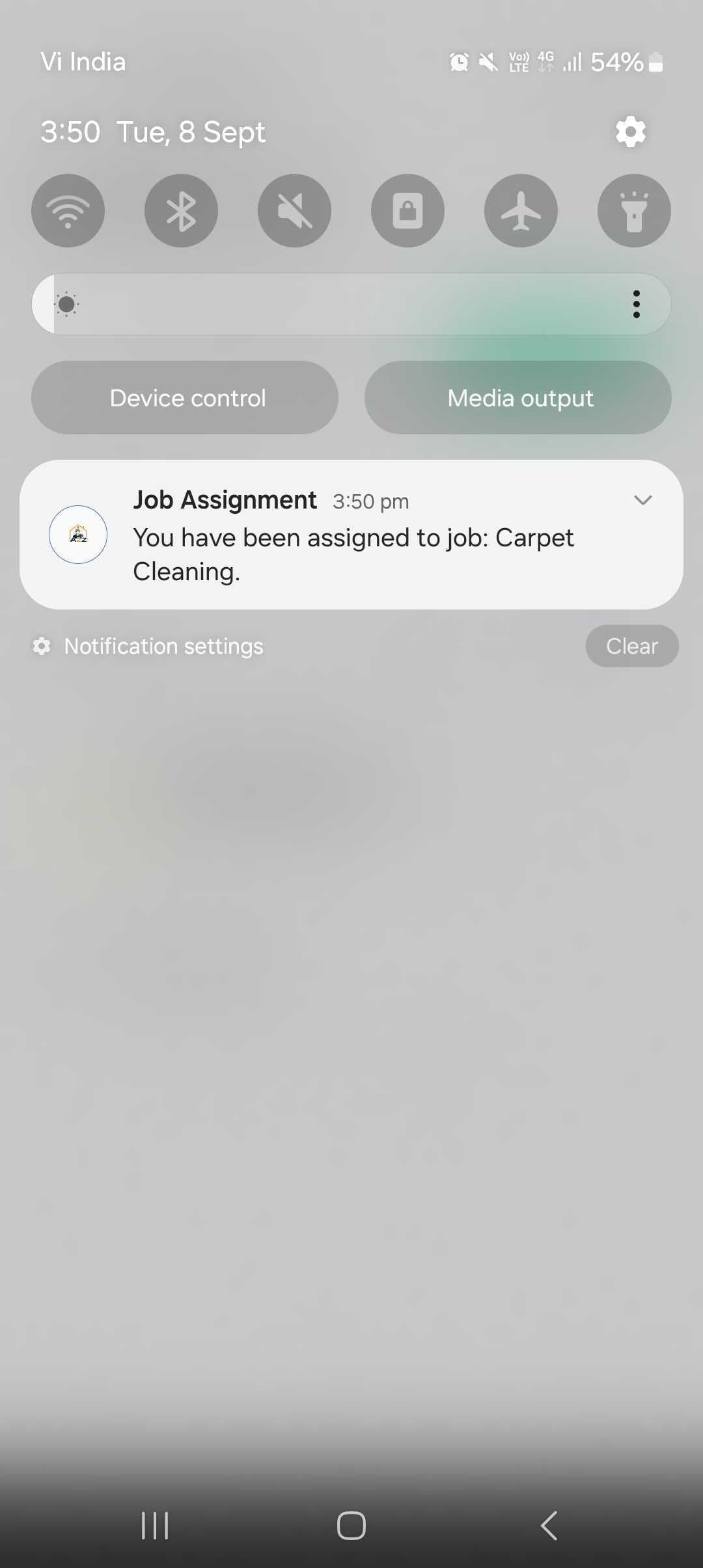 FacilityPro worker job notification