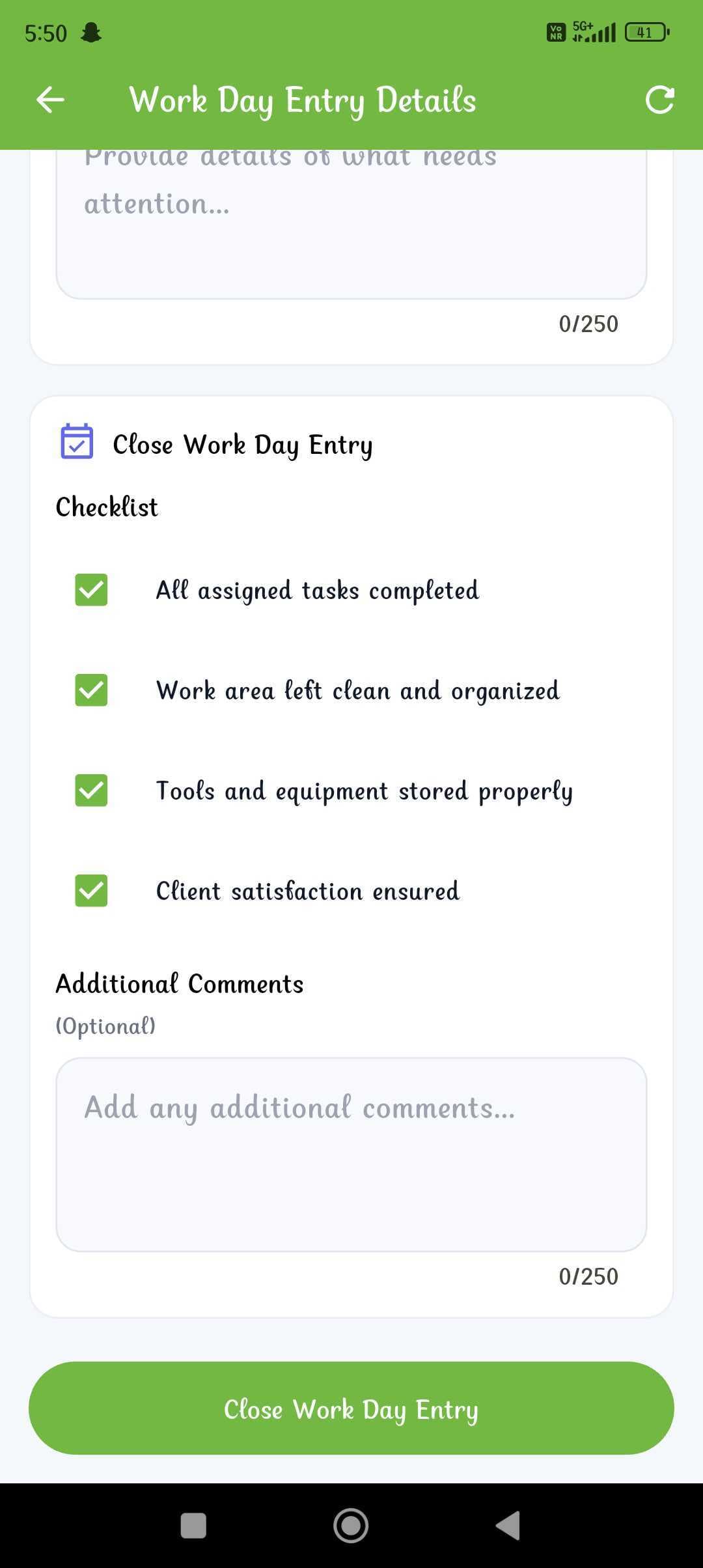 FacilityPro mobile job checklist